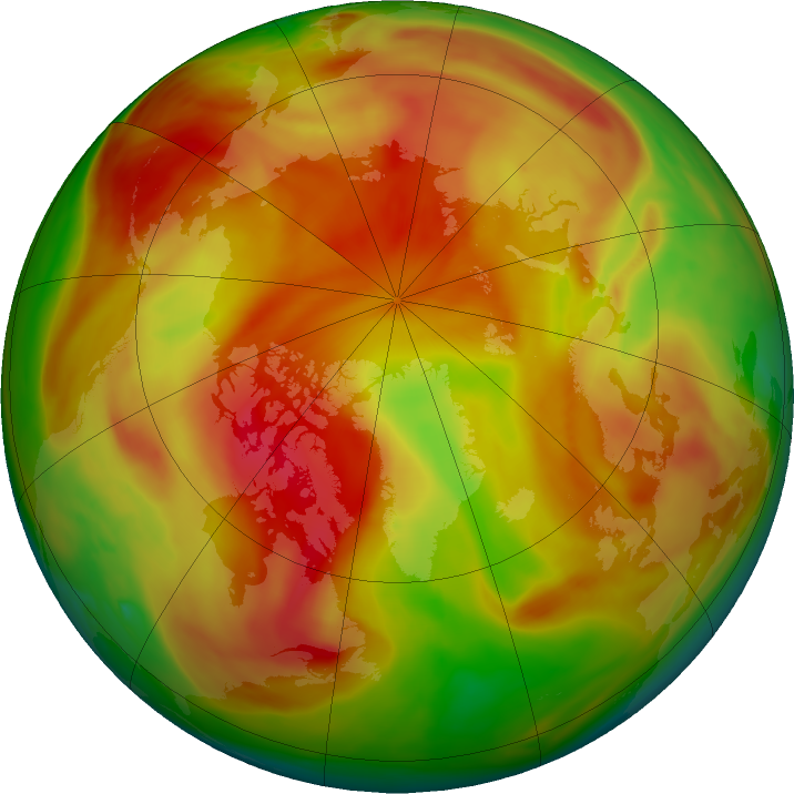 Arctic ozone map for 25 April 2024